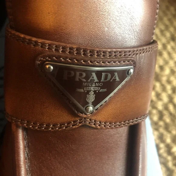Prada Double Chocolate Platform Loafers Size 39 - Picture 7 of 9